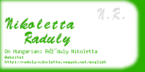 nikoletta raduly business card